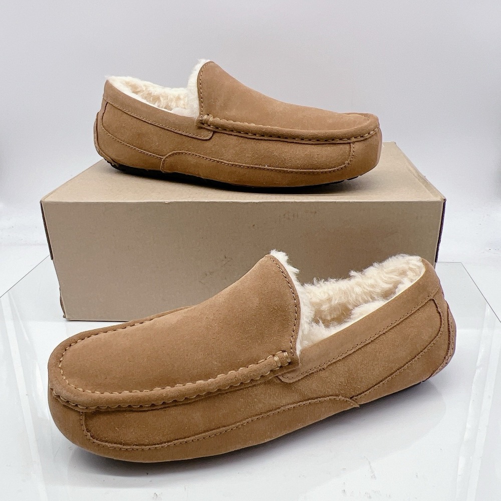 UGG Ascot Men's Slipper Casual Shoes Sand Chestnut Suede Size US 10